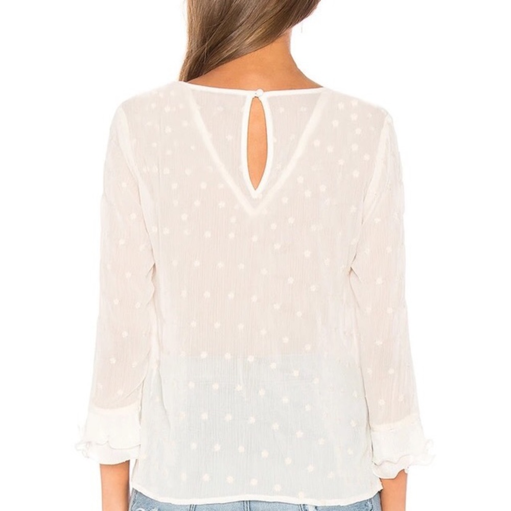 NWT trendy White Ruffle Detail Blouse - Picture 4 of 4